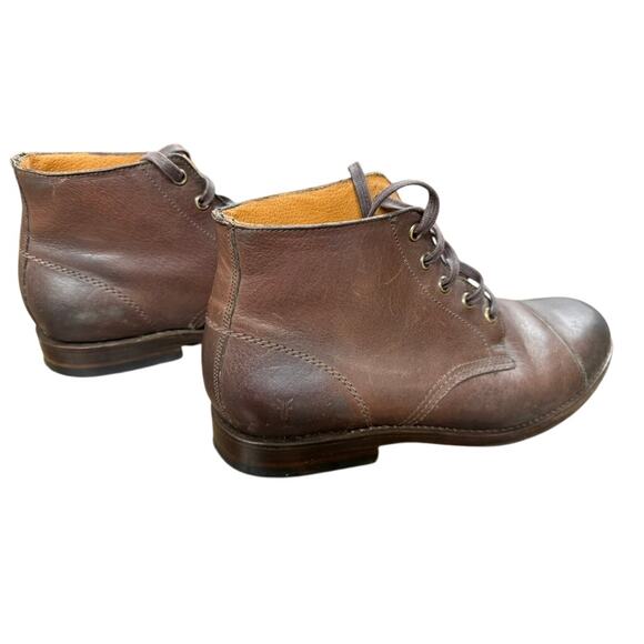 "FRYE" Men's Lace Up Dk. Brown Leather Chukka Boot SZ 8.5 Preppy College Bloque - Picture 3 of 11